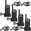 Retevis RT668 Walkie Talkie, PMR446 16 CH, Licenza-libero, Ricetrasmettitore con Auricolari, VOX, CTCSS/DCS, Squelch Scan, Hotel Negozio Famiglia, Radio Ricetrasmittenti Ricaricabile(Nero, 4 Pezzi)