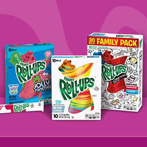 Fruit Roll-Ups Fruit Flavored Snacks, Tropical Tie-Die, 0.5 Oz, 10 Ct #TOP4