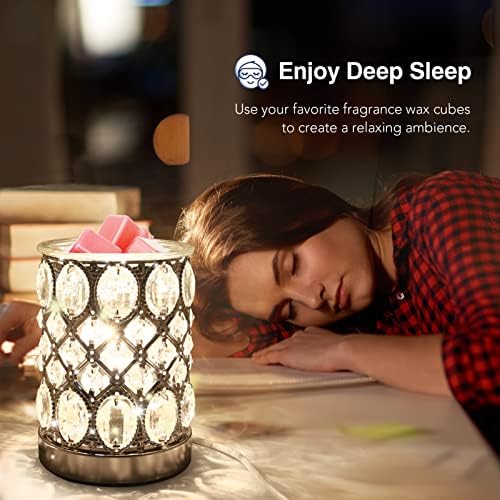 Tianqinuk Crystal Wax Melt Burner Electric Oil Burner Wax Melter Warmer Fragrance Candle Warmer for Home Office Bedroom Living Room