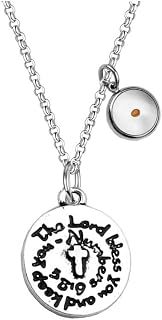 The Lord Bless You and Keep You Bracelet Necklace with Mustard Seed Bible Verse Religious Faith Jewelry