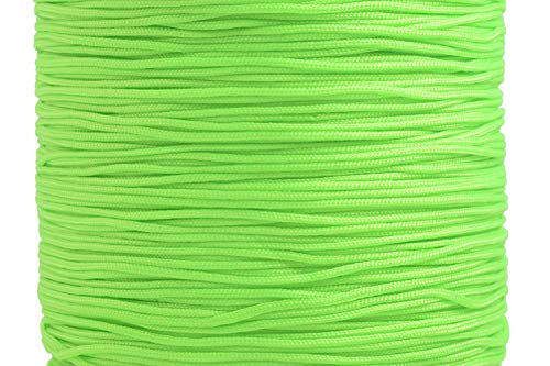 KONMAY 1 Roll 305yd Braided 1.0mm Nylon Shamballa Macramé/Beading Cord,Chinese Knotting Cord, Kumihimo Beading String, Neon Green F231