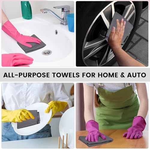 Image of KESI Ornaments Microfiber Cleaning Cloth 1 Roll - Tear-Away Reusable Microfiber Paper Towels, Lint-Free, 2000 Time Washable Scratch-Free, Kitchen Towels for Car, Home, Kitchen, Glass, Dishes (Grey)