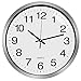 Produktbild Outpicker 12-Zoll-Wanduhr Aluminiumrahmen Glasabdeckung Leise, Nicht tickende Batterie für Wohnzimmer Cafe Hotel Office Home Decor betrieben (Silber Weiss)