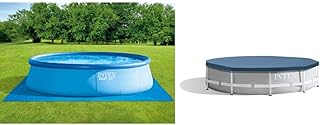 Intex Ground Cloth for Swimming Pools Blue, 472 x 472 cm & 28030 Framepool Cover 305 cm