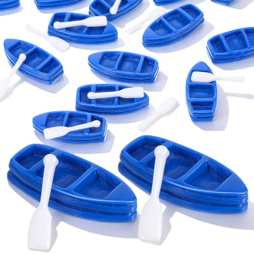 LALAFINA 20-Piece Miniature Resin Rowboat Set with Oars