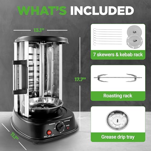 Nutrichef PKRTVG34.5 Vertical Rotating Shawarma Oven - Rotisserie thumb #6