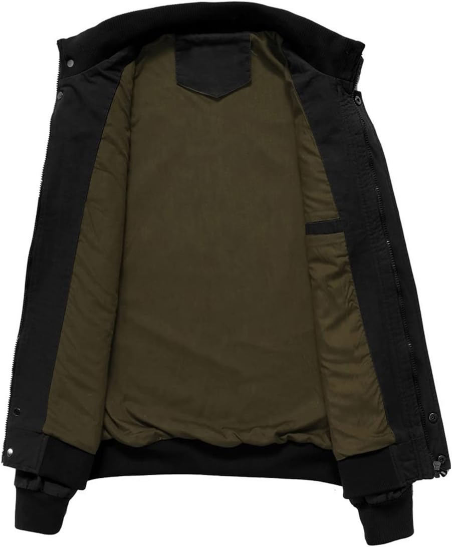 smawell Mens Militaty Jacket with Hood Lightweight Zip Up Winbreaker