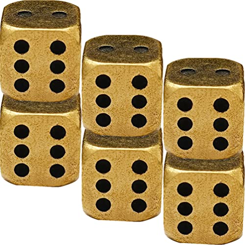 Toyvian 6-Seitiger Messing Würfel 0.43 Zoll Rustikaler Würfel Für Brettspiele Rollenspiele Und Unterhaltung