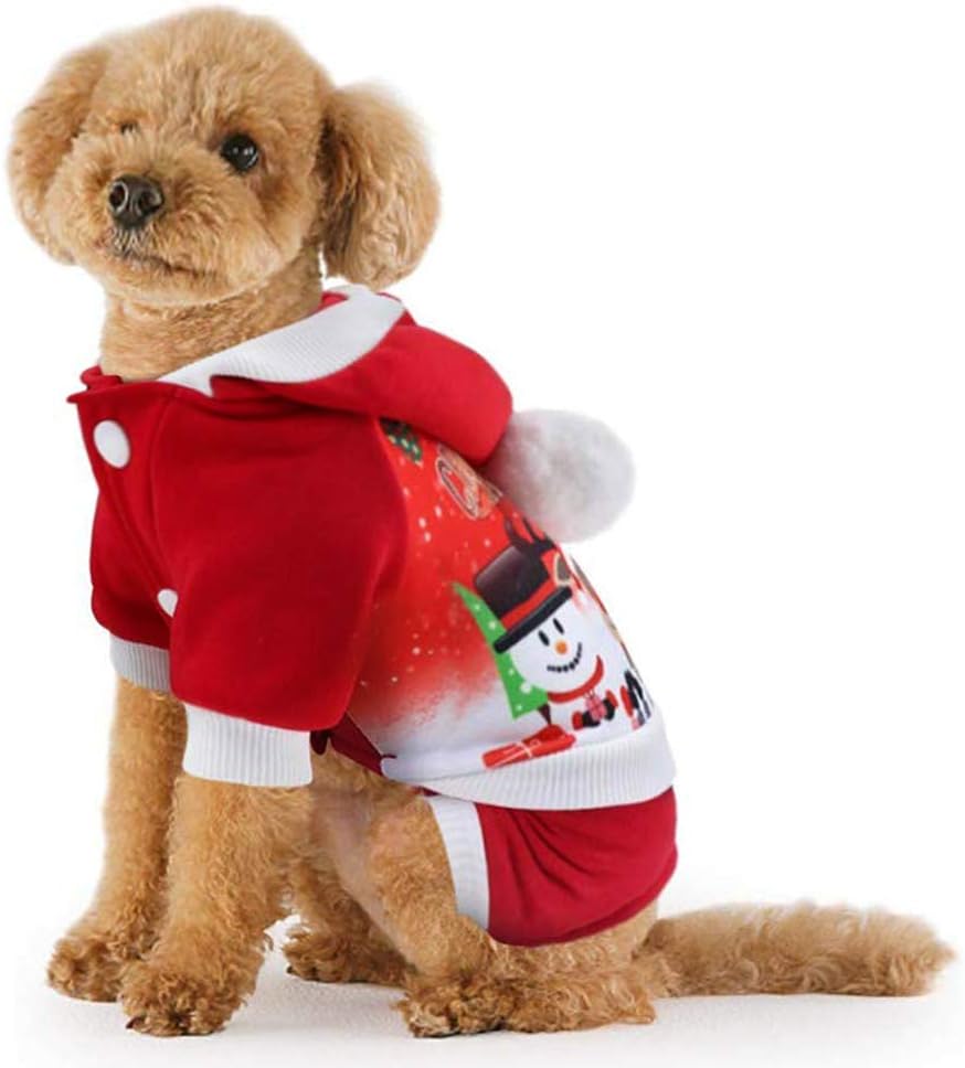 LONTG Warm Dog Jumpsuit With 4 Legs Pet Christmas Costume Pet Outfits Small Medium Cute Puppy Hoodie Jumper Hooded Pet Clothing Coat Jacket For Dogs Cats - Image 3