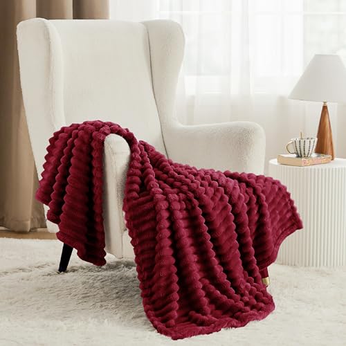 Bedsure Soft Throw Blanket for Couch Decor Gifts Deep Red 50"x70" by Bedsure - Image 3