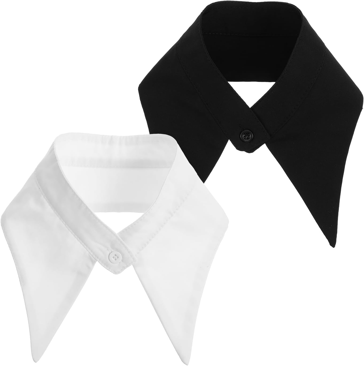 Timeless Detachable Collar for Women - 2 Pack Pointed Tip False Collar, Classic White & Black for Blouse, Dress & Sweater, Office Chic & Daily Style Essential
