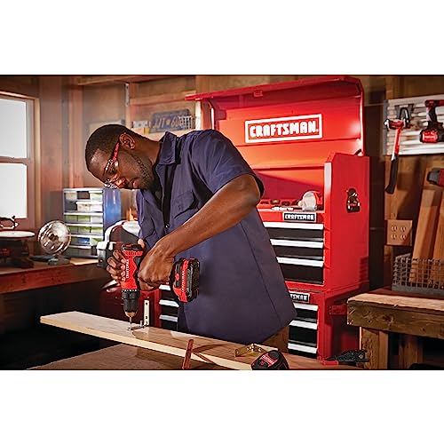 CRAFTSMAN V20 Cordless Drill/Driver Kit, 1/2 inch, Battery and Charger Included (CMCD701C2) by CRAFTSMAN - Used condition - Image 4