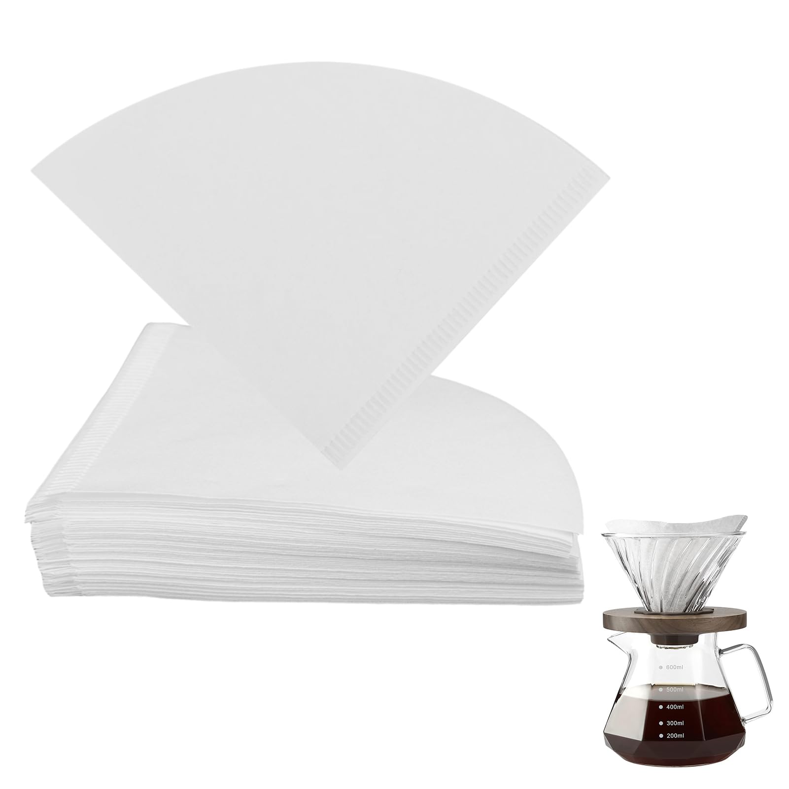 100Pcs Cone Coffee Filters #4, Coffee Filters 4 Cone Paper White Paper Filters Coffee Filters 8-12 Cups for Home and Kitchen