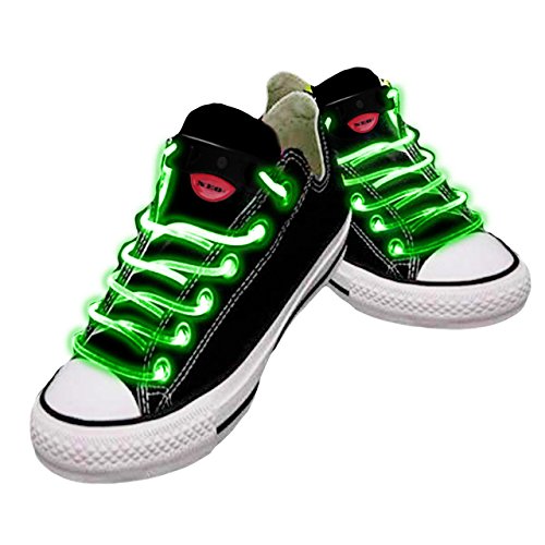 Cordones LED NEO+ Impermeables en Color verde. Cordones de fiesta