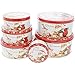 Christmas Cookie Tins, Round Nesting Storage Containers for Holiday Desserts (6 Pack)
