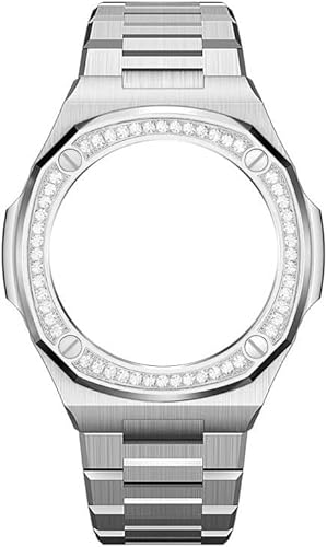 RAYESS Stainless Steel Watch Band Mod Kit，Watch Case And Band For Men, All Metal Diamond Face Cover Replacement Watch Strap，For GA2110 Accessories(C)