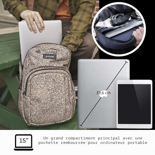 Dakine Grand sac à dos Campus L, 33 litres, sac robuste avec compartiment pour ordinateur portable et dos matelassé en mousse - Sac à dos pour l’école, le bureau, l’université ou pour tous les jours – vue 3