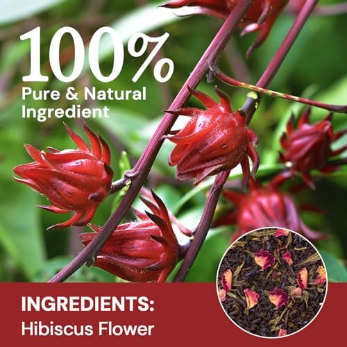 Hibiscus Tea Bags, Hibiscus Flower Herbal Tea - Caffeine & Sugar Free, 120 Teabags — view 2