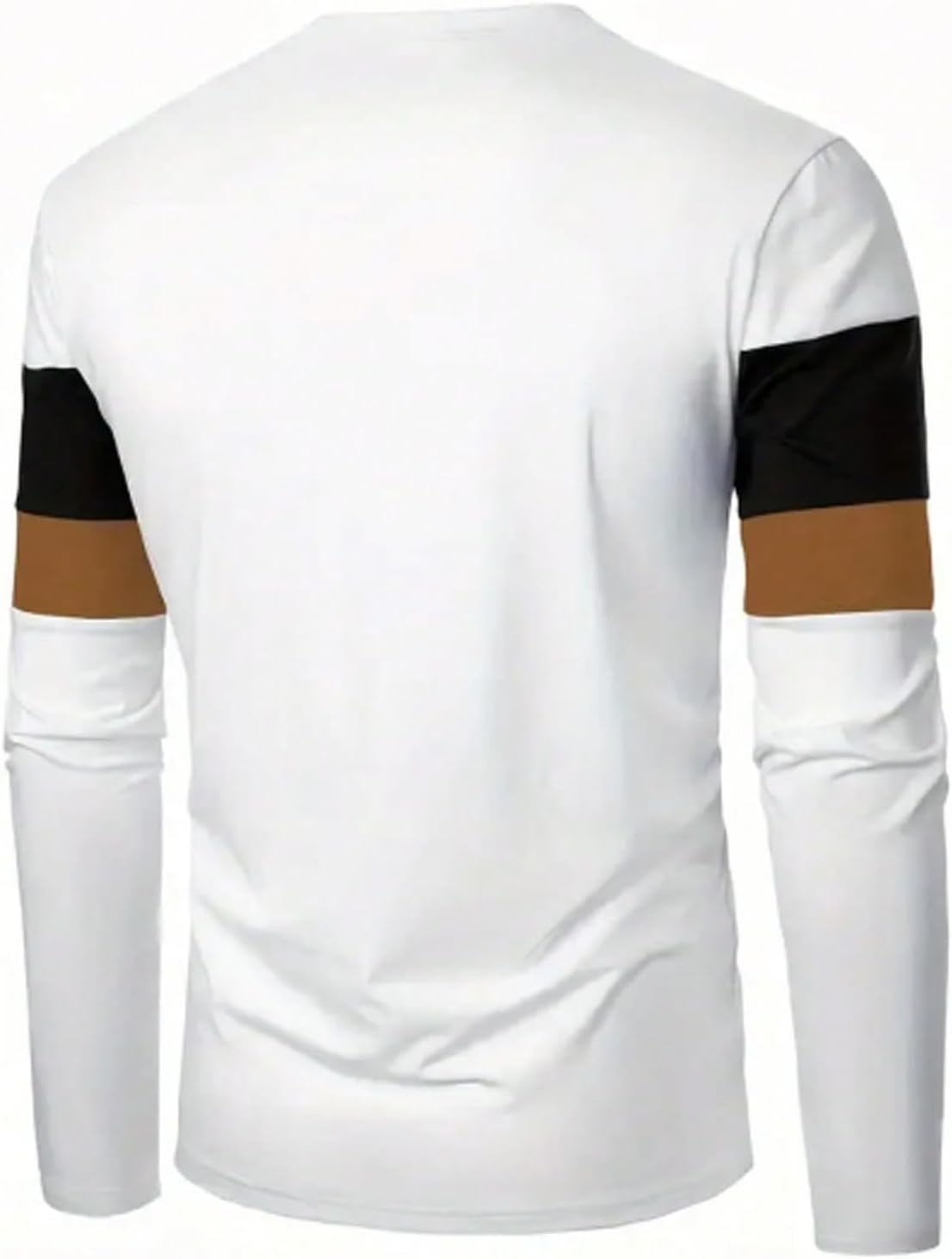 Men's Letter Graphic Long Sleeve Shirts Slim Fit Round Neck Casual Tee Tops Streetwear - Image 3