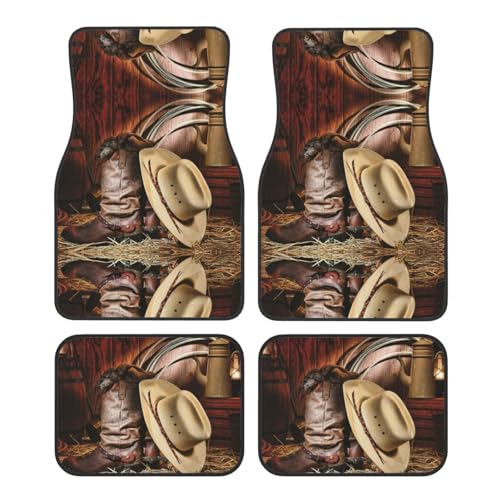 Tapis de voiture universels antidérapants et robustes avec motif chapeau noir