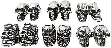 Skull Beads For EDC Outdoor Lanyards,Knife/Flashlight/Paracord/DIY Jewelry Charms Accessories (10pcs)