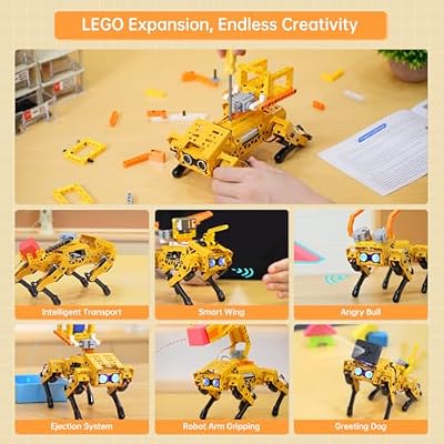 HIWONDER MechDog Robot Dog for Arduino/Scratch/Python Programming with AI Vision Voice Control Ultrasonic Sensor IMU Self-Balancing Open Source Smart AI Robot Kit for Students & Adults(Ultimate Kit)
