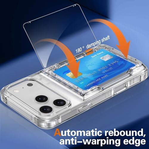Coque iPhone 12 Pro Max transparente avec porte-carte et support vidéo intégré