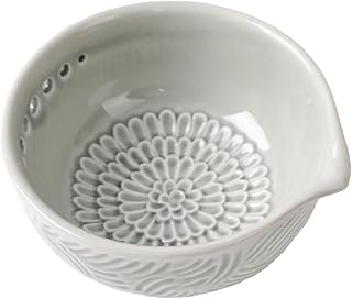 Ceramic Grater Bowl with Herb Stripper, 3 in 1 Handmade Ginger Grater Bowl, Garlic Grater Plate, Multi-Functional Kitchen Tools and Gadgets, for Garlic, Chocolate, Herbs, Etc
