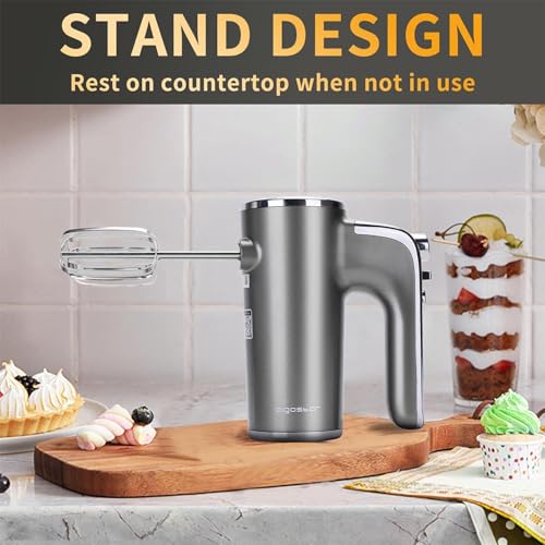 Aigostar Sbattitore Elettrico, Fruste Elettriche Professionale, 400W, 5 Velocità + Turbo, Una Staffa Portaoggetti, 2 Fruste E 2 Ganci, Perfetto Per Pizze E Dolci. Adela - 7