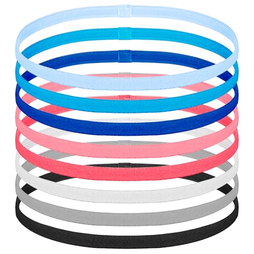 8 tiaras de cabelo para crianças, desportivas, finas, para homem, elásticas, antiderrapantes, para mulheres, desportos, para futebol, ioga, corrida, 8 cores