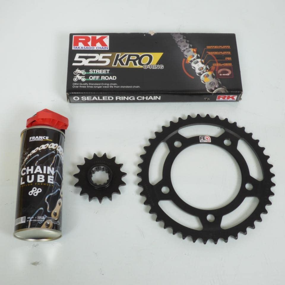 Kit chaîne FE résout usure transmission Honda 650 CB FA pas 525 pignon 15 dents