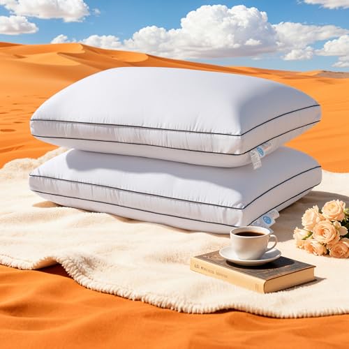 AiAngu Canadian Goose Down Pillow Queen Size Set of 2 Pack,