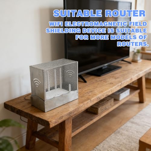 Large WiFi Router Cover WiFi Jammer Signal Blocker WiFi Router Box Hider Emf Faraday Cage EMf Blocker for Home W iFi Router Storage Cabinet Add Fabric Style