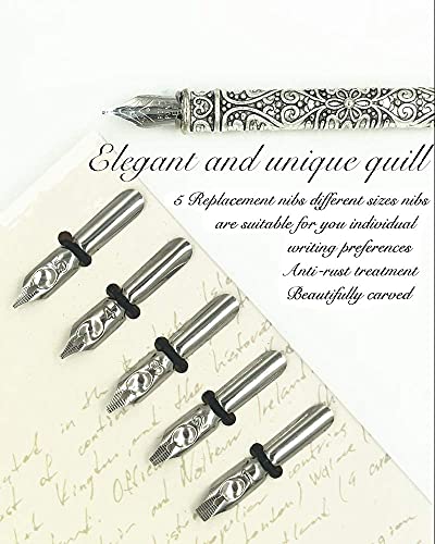 Schowe Antique Two-Color Feather Pen Quill Pen Dip Pen With Envelope Writing Paper Calligraphy Pen And Ink Set(Pheasant) #TOP2
