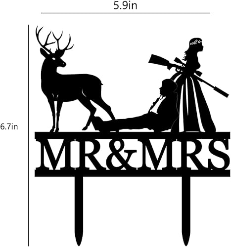 Miniatura 7 de Divertida decoración para tartas de boda de caza, cazador de ciervos, decoración de pastel de boda, decoración de pastel de boda, aniversario,