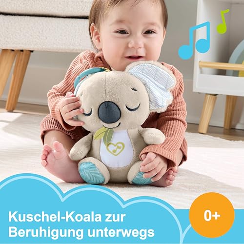 Fisher-Price Baby-Spielzeug für unterwegs Koala-Spieluhr, Plüsch-Spieluhr mit weißem Rauschen und Musik für Neugeborene ab einem Alter von 0 Monaten, JBD65
