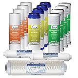 iSpring F15-500, 500 GPD Tankless RO System Replacement Filter Set, 2-Year Supply, fits RCS5T,...