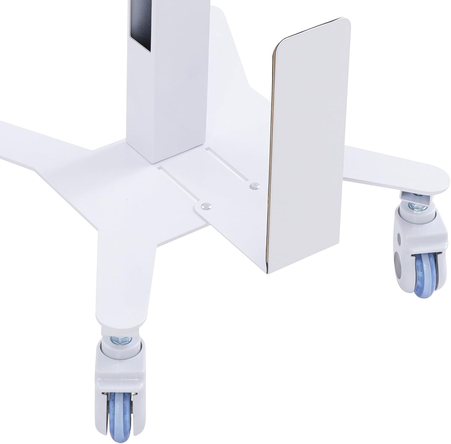 Adjustable Rolling Computer Cart, Mobile PC Standing Workstation with Monitor Mount, Height Adjustable Medical Trolley Cart, 3 Tier Portable Computer Cart for Hospital Clinic Office Home