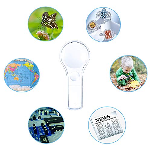 24 Pack Plastic Magnifier, Mini Magnifying Glass 5X and 15X Handheld Reading for Kids Home, Classroom, Outdoor Science Observation Hand Lens IRCHLYN - Thumbnail 3