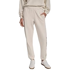 DKNY Womens High Rise Exploded Rhinestone Varsity Logo Relaxed Jogger