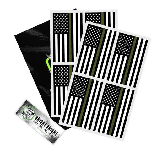 BRIGHT KNIGHT DECALS 2x1 Reflective American Flag Stickers