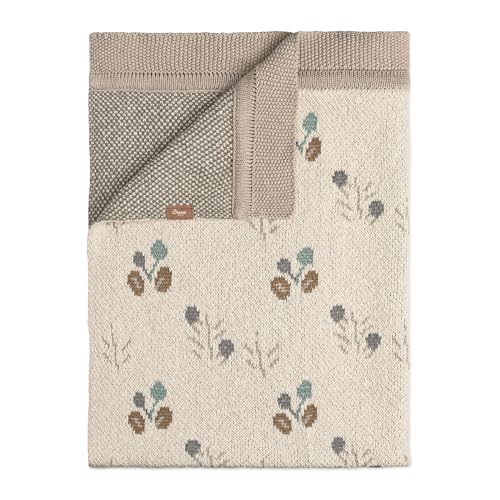Crane Baby 100% Organic Cotton Knit Baby Blanket with Poppy Design, Soft Reversible Stroller and Crib Blanket, Gender Neutral Multicolor Bohemian by Crane Baby - Used condition - US$33.71