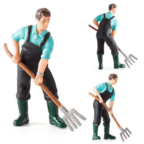 Hiawbon 17 Pieces People Figures Realistic Miniature Scene People Model Hand Painted Figurines Plastic Farm Character Action Figures For Birthday Gifts #TOP4