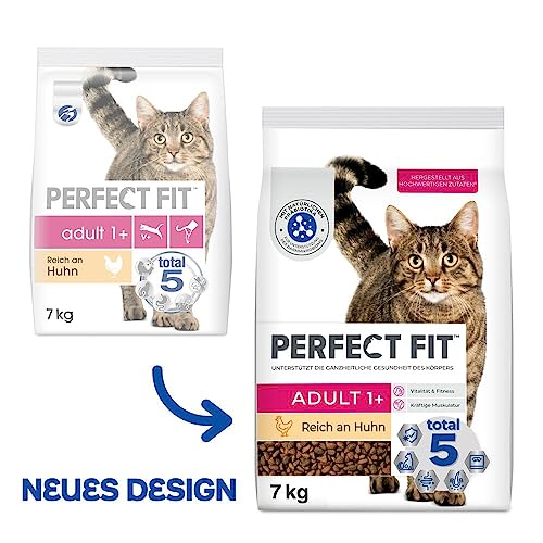 PERFECT FIT Adult Trockenfutter für erwachsene Katzen ab 1 Jahr - Huhn, 7 kg (1 Beutel)