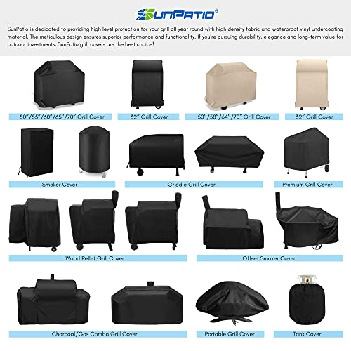 Sunpatio Outdoor Heavy Duty Waterproof Grill Cover Compatible For Traeger 20 Series Wood Pellet Grill, Junior, Tailgater And Recteq 340 Grills, Full Length Barbecue Grill Cover, All Weather Protection #TOP5