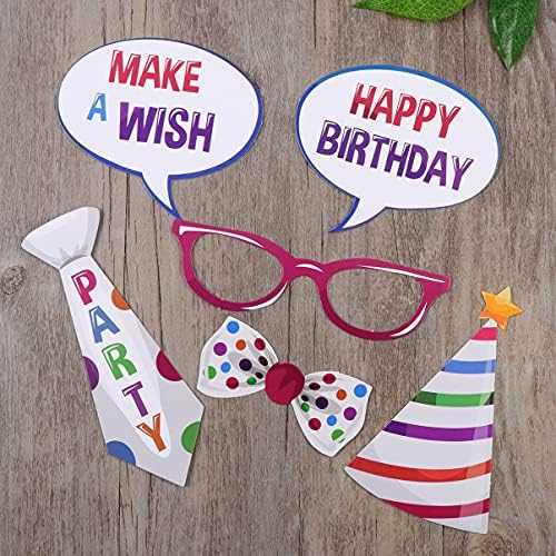 Amosfun 22Pcs Birthday Photo Booth Props Selfie Props Funny DIY Kit for Men Women Birthday Party Favors Supplies