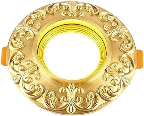 Recessed 3w5w7w9w LED Recessed Ceiling Lights for Home Living Room Aisle Bedroom Kitchen Non-dimmable LED Recessed Downlight Integrated (Color : Pure Copper-Warm White, Size : 9W)