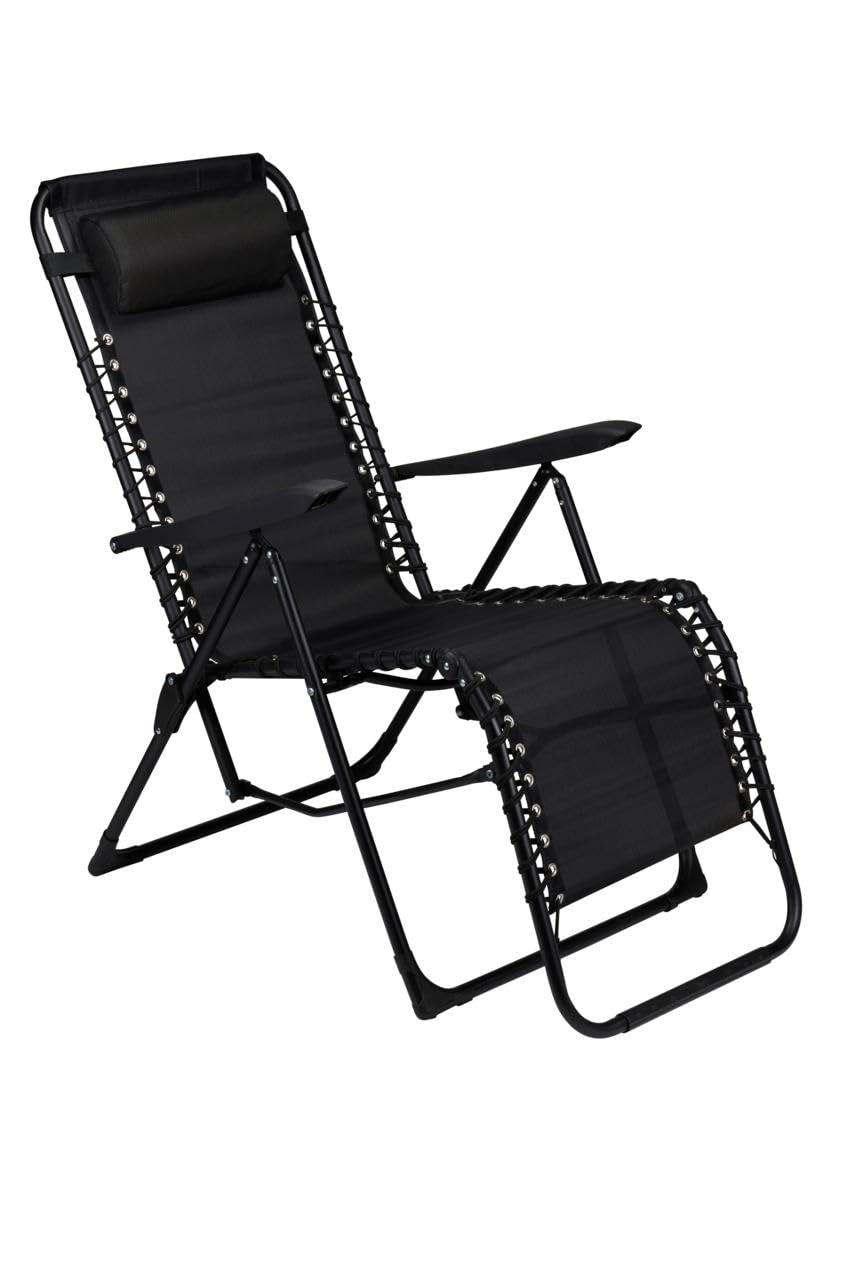 Chaise longue pliante réglable noire : fini l'encombrement au jardin