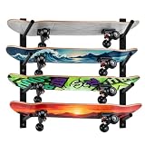 Skateboard Wandhalterung, 6-Stockige Halterung, Abnehmbar oder Kombinierbar