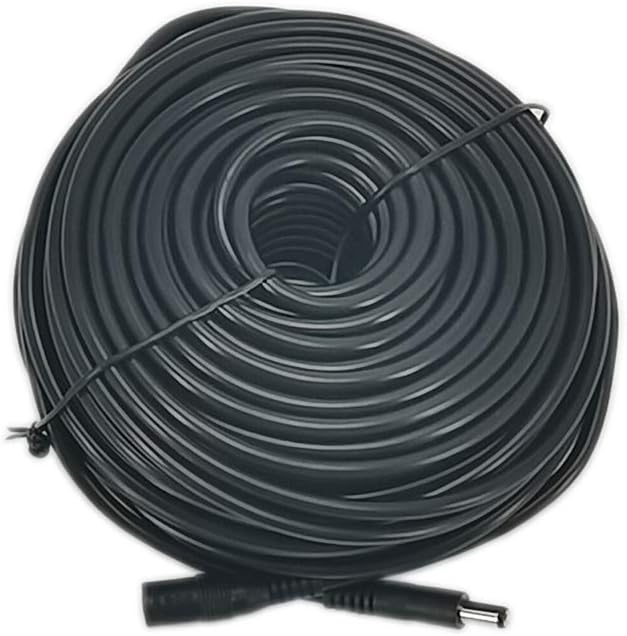 DC Power Adapter Extension Cable 100 feet 12V Power Adapter Extension Cable 2.1mm x 5.5mm Compatible with DC Adapter Cord Fit for CCTV Security Camera Wireless IP Camera Standalone DVR Black